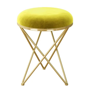 

Iron makeup stool golden dressing chair Nordic modern fashion small stool fitting room bedroom creative stool