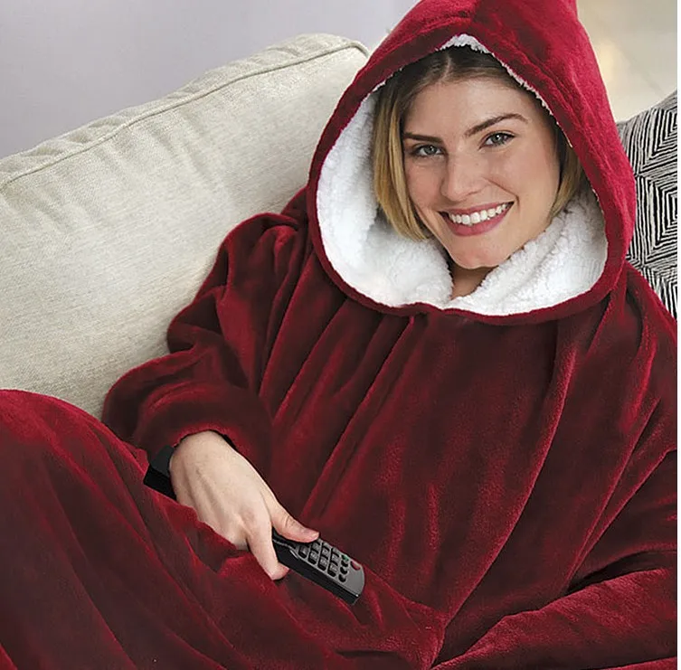 ТВ новые продукты ленивый пуловер ТВ одеяло Толстовка Флисовая теплая одежда уличная утепленная одежда теплое пальто