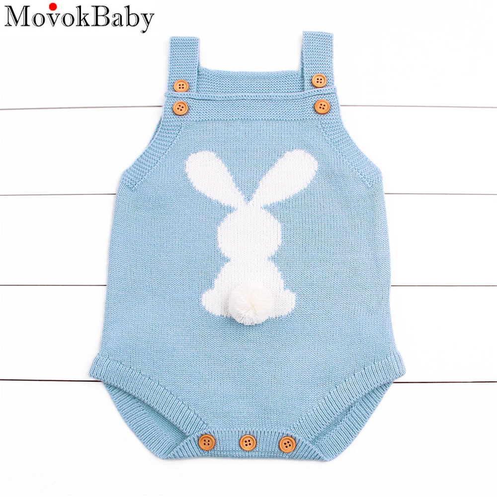 

Newborn Baby Bodysuits Adorable Rabbit Pattern Girl Boy Knit Jumpsuits Toddler Infant Funny Onsie Fall Spring Outerwear Clothes