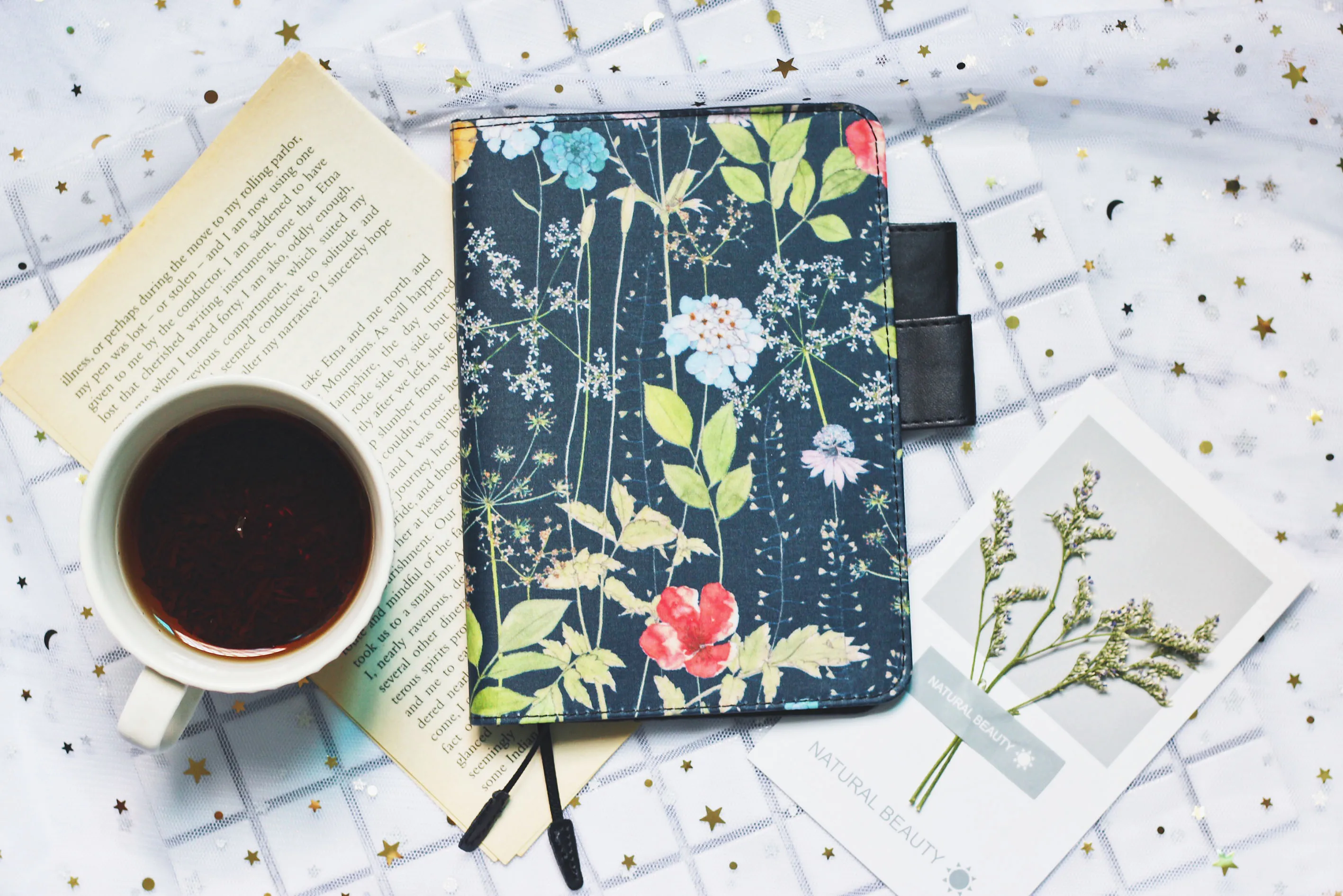 

The Blooming Flowers Navy Journal Cover A6 Suit For Standard A6 Fitted Paper Book