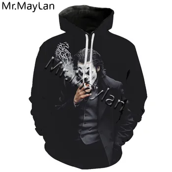 

2020 New Fashion Joker 3D Hooded Clown Cool Print Hoody Sweatshirt Casual Hoodies Men Women Boys Pullover Harajuku Clothes Tops