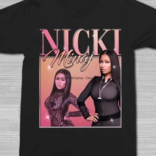 Винтажная рубашка Nicki Minaj в стиле хип-хоп 90-х с круглым вырезом