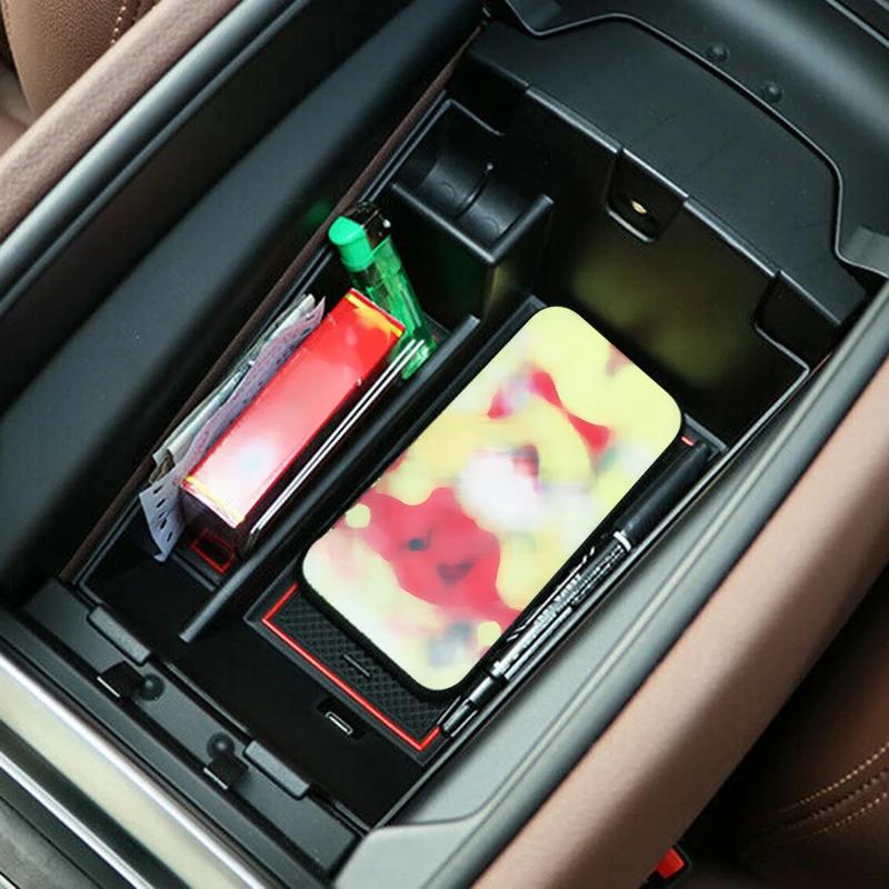 Коробка для хранения деталей салона автомобиля подлокотник черный ящик нескользящий коврик пластиковый чехол аксессуар