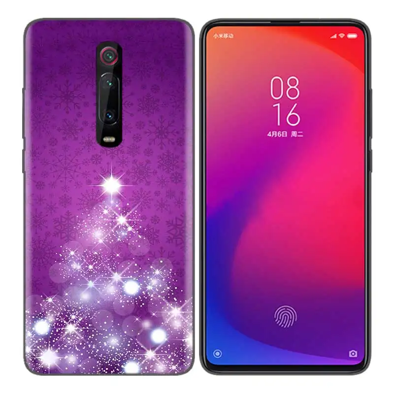 Зеленый Черный мягкий силиконовый чехол для Xiaomi mi 9T CC9 Red mi 4 4X5 6 6A 7 7A Note Plus K20 Pro F1 Tampa Fall happy new year C - Цвет: Зеленый