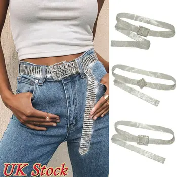 

Hot Vintage Women Fashion Shiny Belt Waist Chain Crystal Diamond Alloy Waistband Full Rhinestone Luxury Wide Party Belt