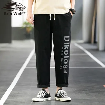 

Brin Wolf M-4XL Loose Fit Vintage Pants Streetwear Casual Wide Leg Pants for Man Fashion Japanese Style Corodory Trousers Male