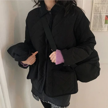 

Winter Padded Jacket Coat Women Long Sleeve Warm Korean Fashion 2019 New Solid Doudoune Femme Hiver Casual Ladies Parka Elegant