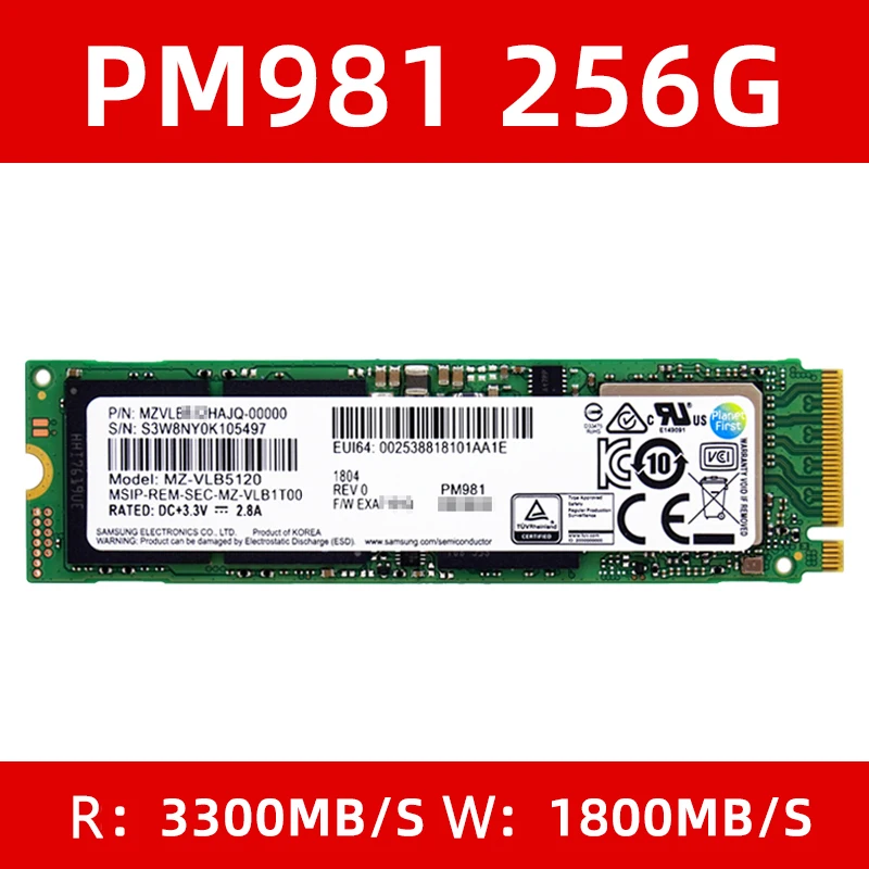 SAMSUNG NVMe PCIe M.2 SSD PM981 512GB