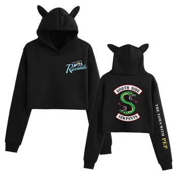 

Black Kawaii Riverdale South Side Serpents Snake Korean Style Punk Crop Top Hoodie Ulzzang Harajuku Streetwear Long Sleeve Shirt