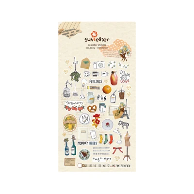 SONIA Daily Paper Sticker DIY Decorative Diary Scrapbook Planner Journal Stickers Kawaii Stationery School Supplies Papeleria C02 Memories