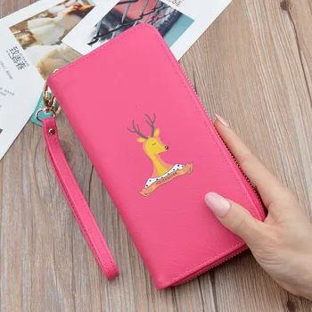 

Trendy Long female Wallet PU Leather Cards Holder woman Purse Fashion Zipper Lady Wallets