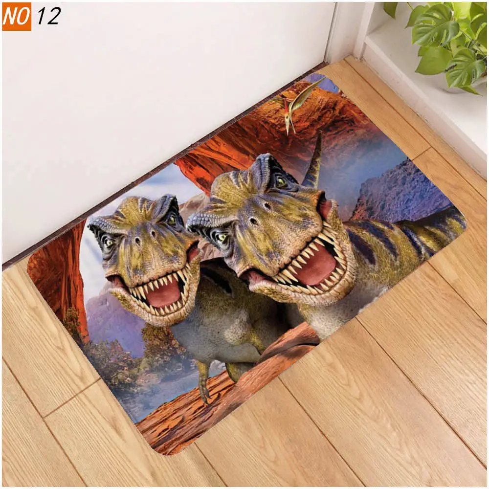 3D мягкий напольный коврик с принтом динозавра для кухни и спальни краями