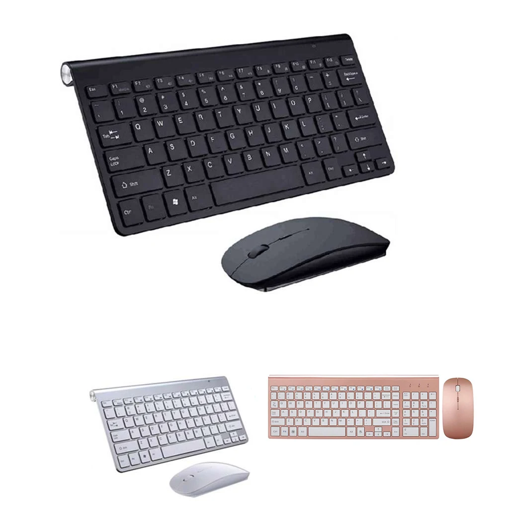 

Slim USB Wireless Keyboard with Mouse Mice Kit Set for Desktop Laptop PC Computer Keypad Set