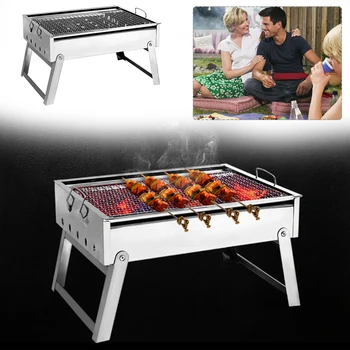 

Outdoor Toaster Stainless Steel Stove Folding Toaster BBQ Grill Toast Tray Picnic Cooking Tools Family BBQ Party Accessories