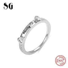 925 Sterling Silver Custom engraved Name finger Ring Cute Cat ears Stacking Rings for Women Personalized Jewelry Free Shipping