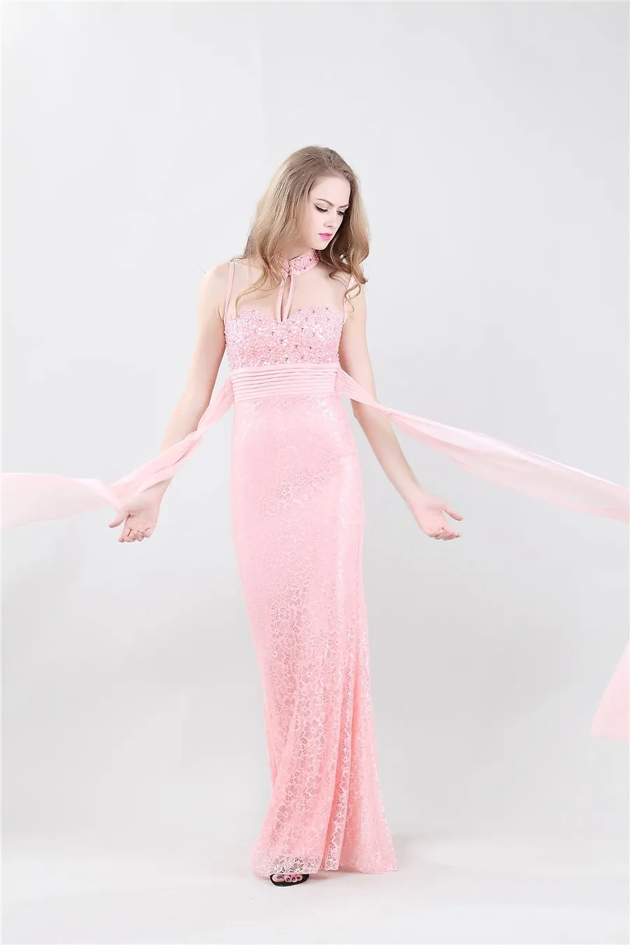 robe de soiree Новые Модные Недорогие платья подружки невесты с кристаллами и пайетками жемчужного цвета шампанского