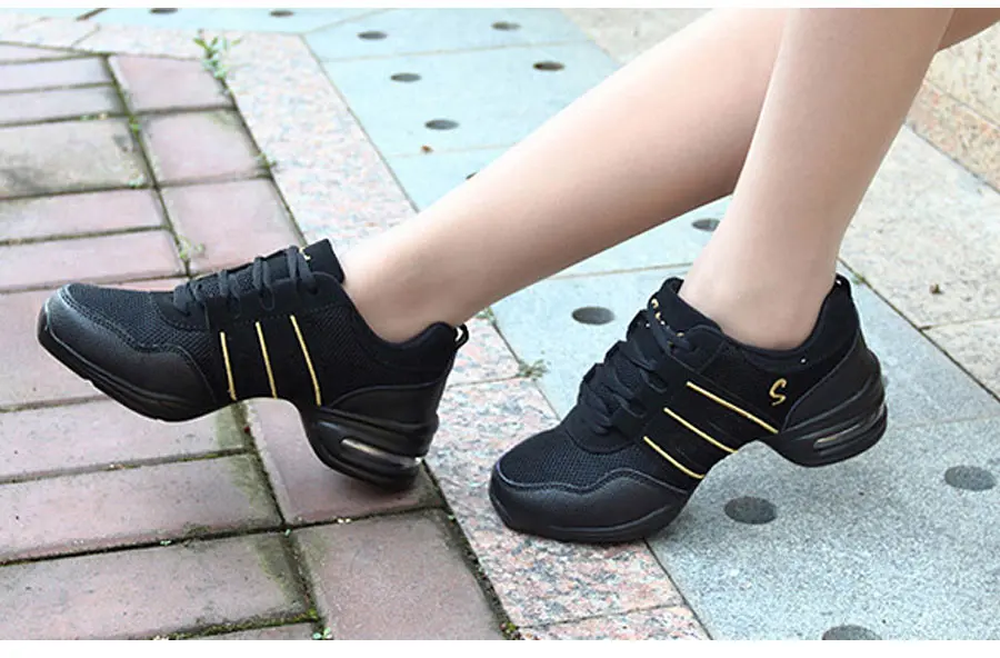 Women's Soft Bottom Jazz Hip Hop Dance Sneakers Lightweight Breathable Woman Dancing Shoes Ladies Modern Sports Dance Shoes