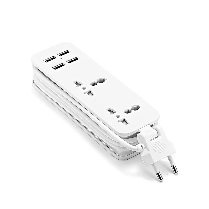 USB настенная розетка с 4 разъем для USB удлинитель питания штепсельная вилка ЕС 1,5 м Кабель AC адаптер питания для путешествий USB зарядное устройство для смартфона