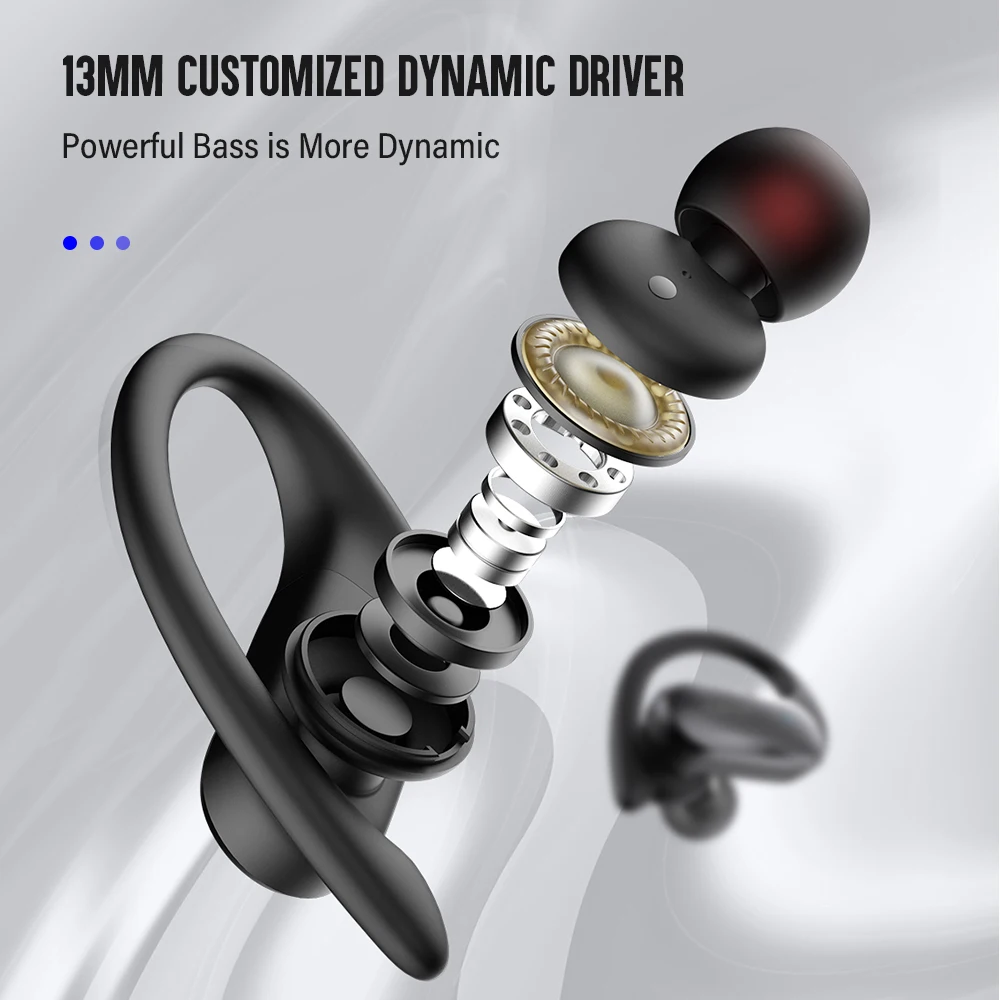 DACOM G05 TWS Bluetooth Earbuds Bass True Wireless Stereo Headphons Sports Headset Ear Hook Running Headphone for iPhone Xiaomi
