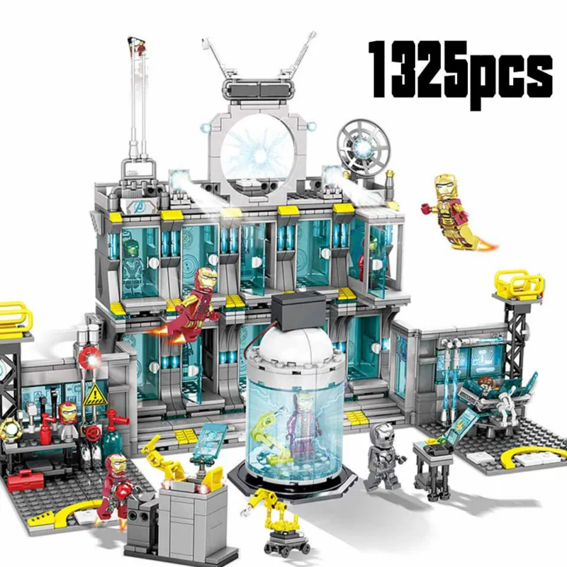 

SY1187 Marvels Super Hero Avengers 4 Iron Man Base Endgame Battle Quinjet Buster Block Building Brick Toy Christmas Gift For Kid