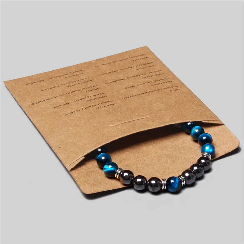 Men Bracelet 8mm Natural Hematite Tiger Eye Bead Classic Pack Healing Stone Bracelets For Couple New Year Gift Pulsera de hombre