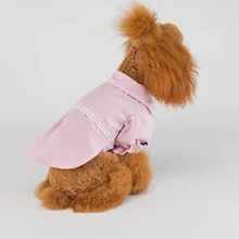 Модные жилеты для щенков с бантиком, клетчатая полосатая футболка для домашних животных, хлопковые костюмы в клетку для кошек, летняя одежда для собак, куртка, пальто