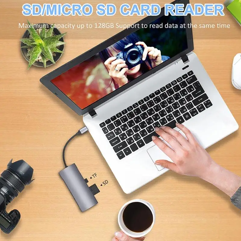 9 в 1 USB C концентратор type-C к RJ45 HDMI 3 USB3.0 TF Аудио зарядка PD адаптер