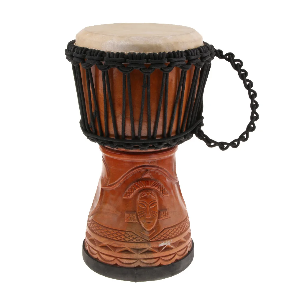 Красное дерево 8 дюймов Djembe Bongo Африканский ручной барабан Ручной Ударный инструмент