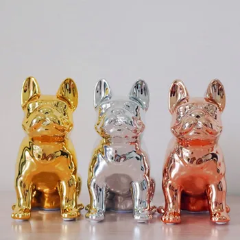 

7" Cute Puppy FRENCH BULLDOG Creative Cartoon Art Craft Saving Box Ceramic Action Figure Collectible Model Toy BOX 17.5CM V855