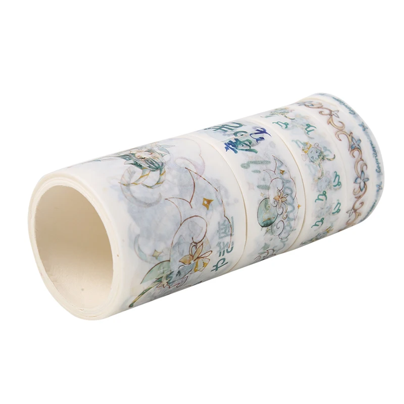 5 Volumes Creative Twelve Constellation Series Paper Tape Set DIY Handbook Materials Album Diary Decorative Stickers