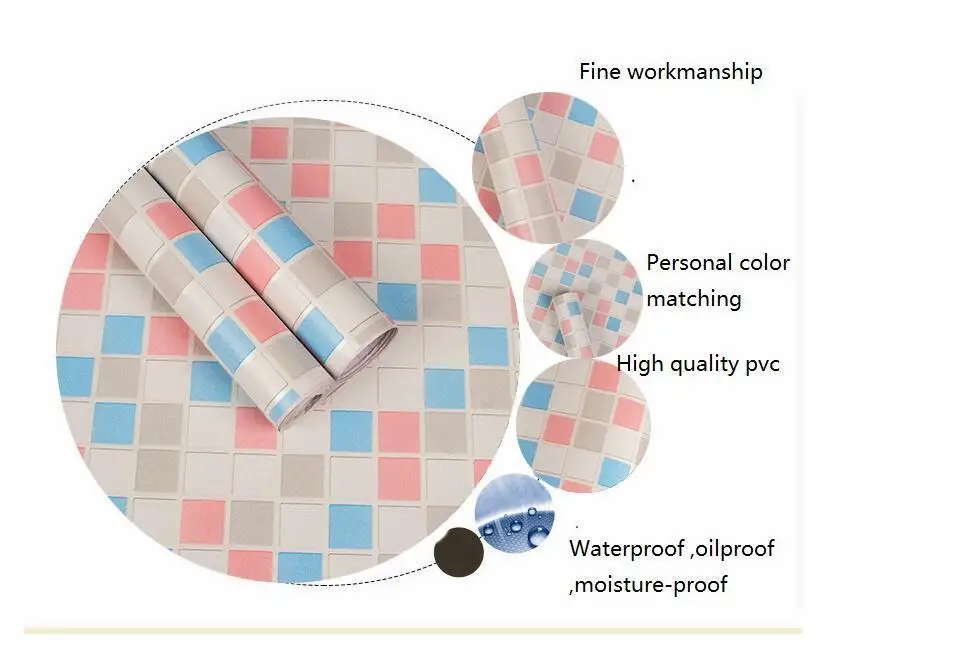 Толстые 45 см x 10 м кухня ванная комната туалет самоклеющиеся мозаичные обои водонепроницаемый маслостойкий стикер s плитка ремонт стикер стены