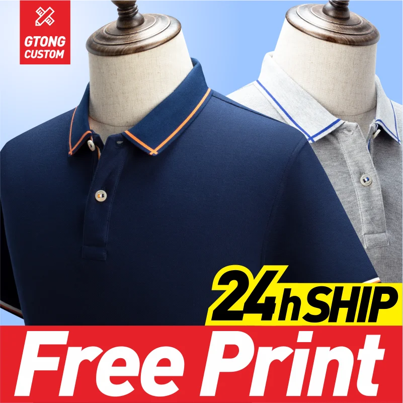 

Classic Men's Clothing Custom Printing Pattern Fashion High-quality Polo Shirt Diy Embroidery Logo Top Containing Combed Cotton