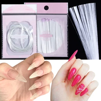 

110pcs Fiberglass Nails Extension for UV Gel Building Extend Thread Scraper Silk Fiber Sticker Manicure Forms Accessory LA1578