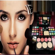 Абая женская косметика 24 набор теней для век 8 блеск для губ 3 тональный крем пудра 4 Румяна косметическое зеркало с расческой путешествия Портативный набор