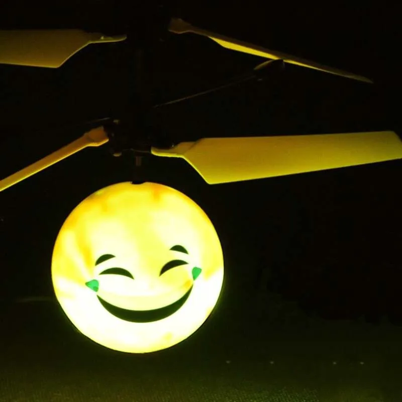 Luminous toy Hand Induction Flying Ball Facial Expression Toy Funny RC Helicopter Aircraft For Kid Toys Present Gift Flying Toys
