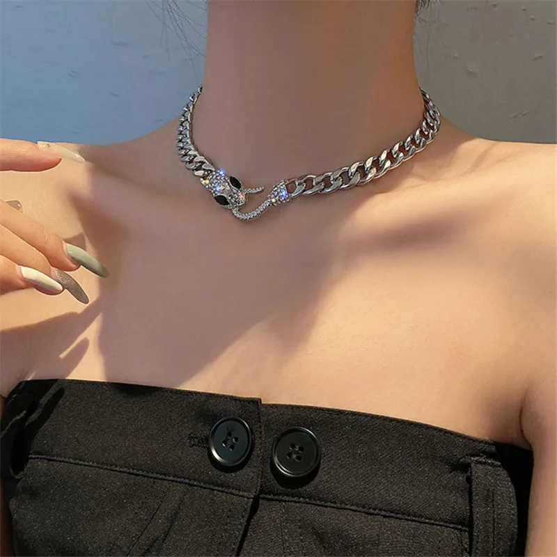 JWER Hip Hop Rock Thick Chain Snake Necklace For Women