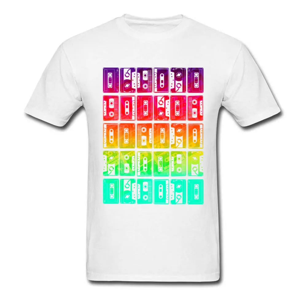 Casette_mix_3948 T Shirt Classic O-Neck Party Short Sleeve Pure Cotton Men Tshirts Gift Tee-Shirts Wholesale Casette_mix_3948 white