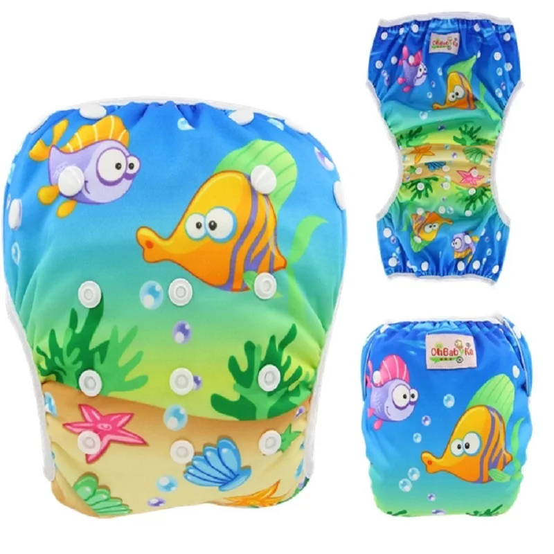Eco-Friendly Reusable Baby Swim Diapers Easy-Wash Adjustable Swim Diaper Soft Breathable Waterproof Wear for Baby & Newborn