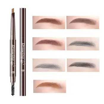 

Eyebrow Pencil Double Head With Brush Natural Waterproof Lasting Fine Not Smudge Sketch Brow Tattoo Pen Makeup Beauty Girl Gifts