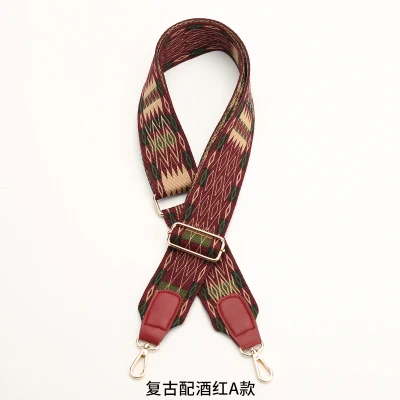 Dark red A 5 см vintga винно-красная тканая сумка с вышивкой, пояс, DIY Наклонная Сумка на плечо, ремень с ручкой, аксессуары, 88~ 140 см, регулируемая - Цвет: Dark red A