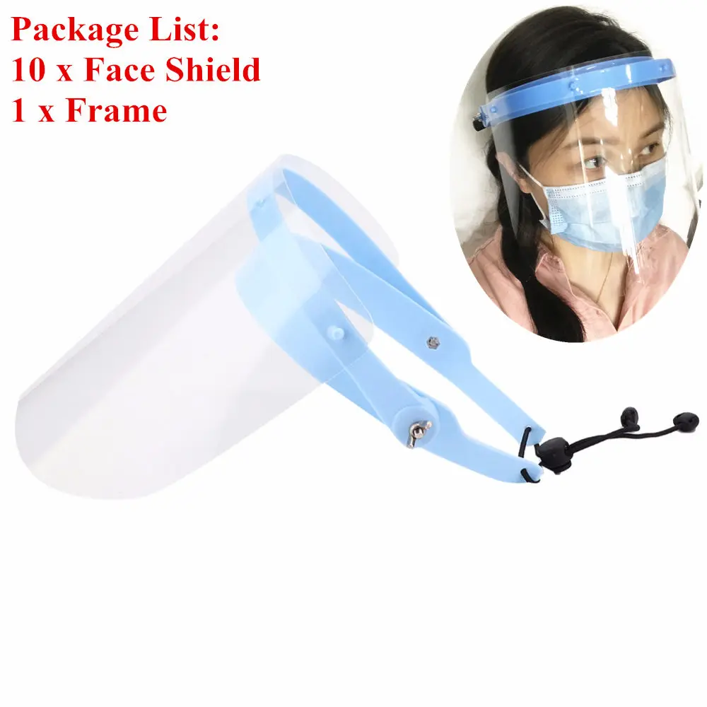 Dental Protective Face Shield 1 Shelf+ 10Pcs Detachable Anti-Fog Dustproof Replacement Covers | Красота и здоровье