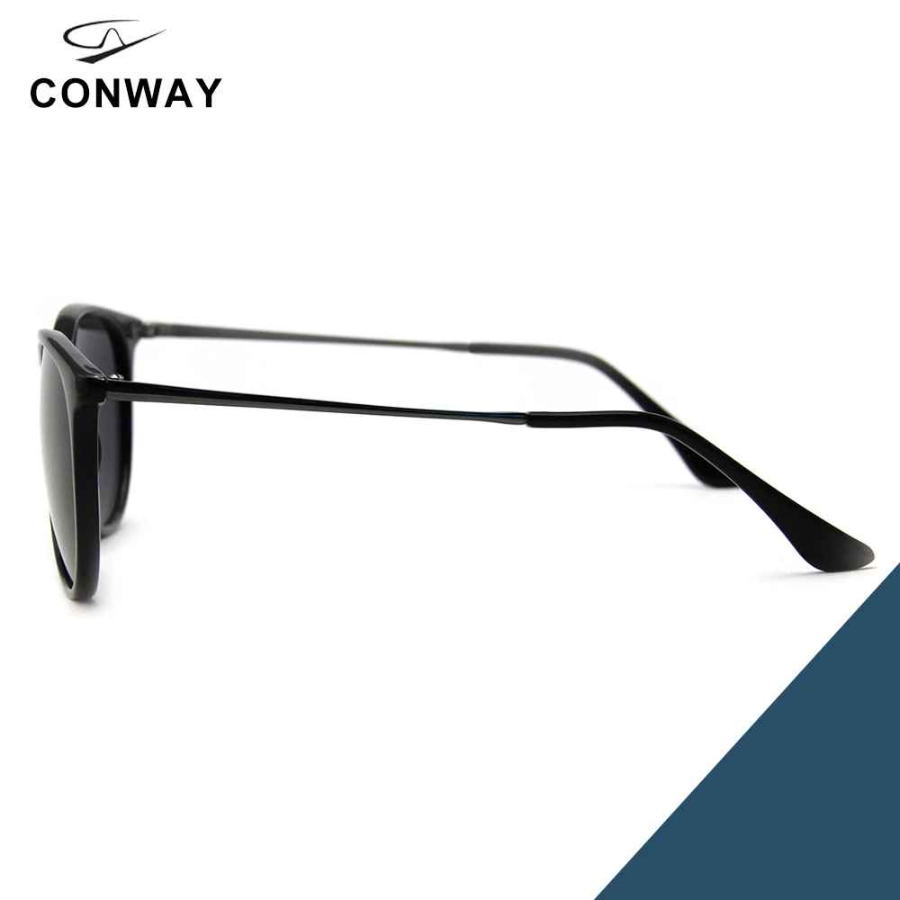 CONWAY, ультратонкие солнцезащитные очки, поляризационные, для женщин и мужчин, Ретро стиль, круглые солнцезащитные очки, легкая пластиковая оправа,, защита от ультрафиолета
