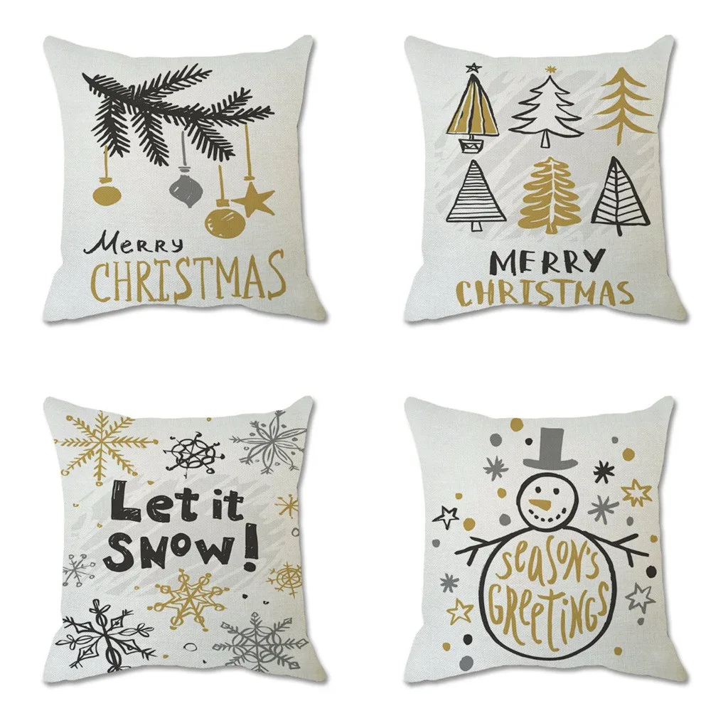 

2021 New Merry Christmas Santa Claus Pillow Cover Christmas Home Decorative Pillowcase Plush Throw Pillow Case Cover Aug 31st
