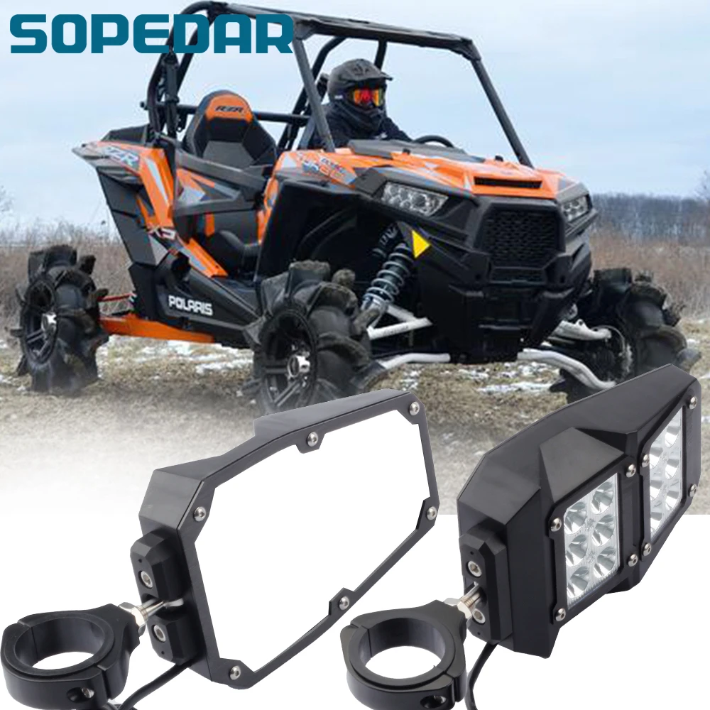 

UTV Side Rear View Mirrors With LED Lamp For Almost All UTV With a 1.75" - 2" Diameter Round Tube Roll Cages Car Accessories