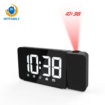 

Projection Alarm Clock LED Display Fm Radio Desktop Table Watch Electronic Snooze Wake Up Projector Night Light Despertador