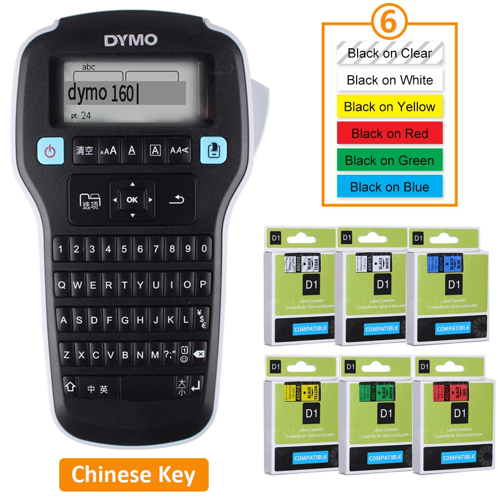 (Chinese Key)Original Dymo LabelManager LM160 LM 160 add 6 tape 45010 ...