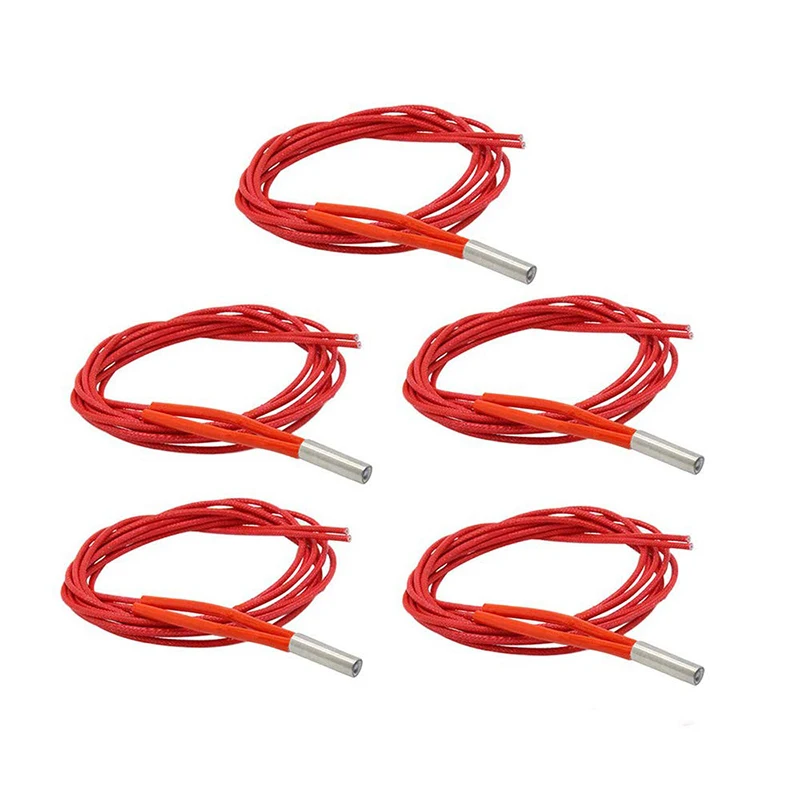 5pcs 3d Printer Heater 12v/24v 40w 6*20mm 1m Cartridge Heaters For