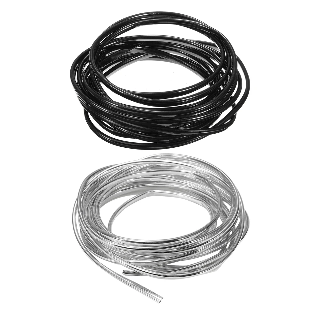 6M Car Door Edge Guards Edge Trim Rubber Seal Protector Car Protection Door Edge Insulation Silver - 2 Pack
