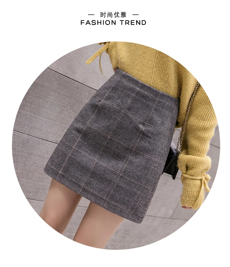 athletic shorts Women Winter Skirt Shorts High Waist Plaid Feminino Woolen Houndstooth Buttons Irregular Mini Skater Warm Thicken Short Pants champion shorts