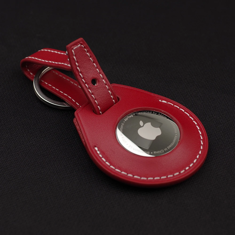 AirTag Case Genuine Leather Key Ring Baseus for Hermes for Apple AirTags Keychain Tracker Device Protect Sleeve Protector Bumper